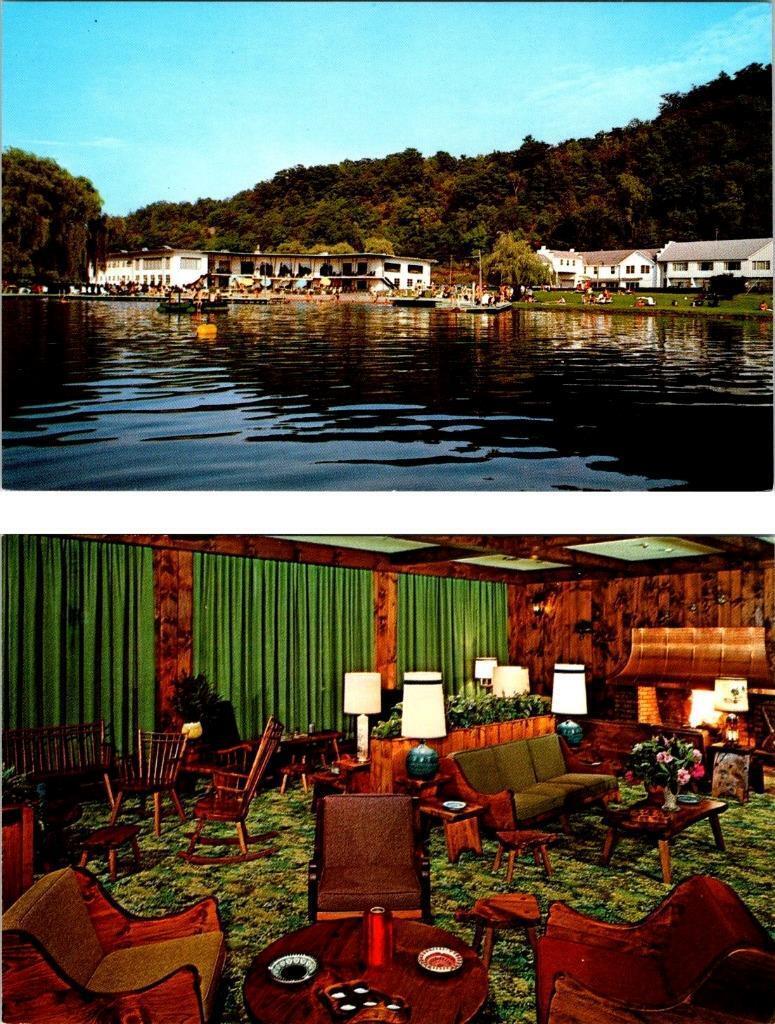 2~Postcards Rosendale NY New York  WILLIAMS LAKE HOTEL Swim Dock~Lounge ROADSIDE