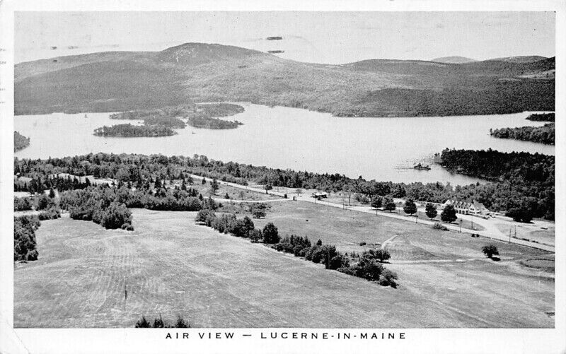 Air View Lucerne in Maine Phillips Lake US 1 Log Lodge Inn