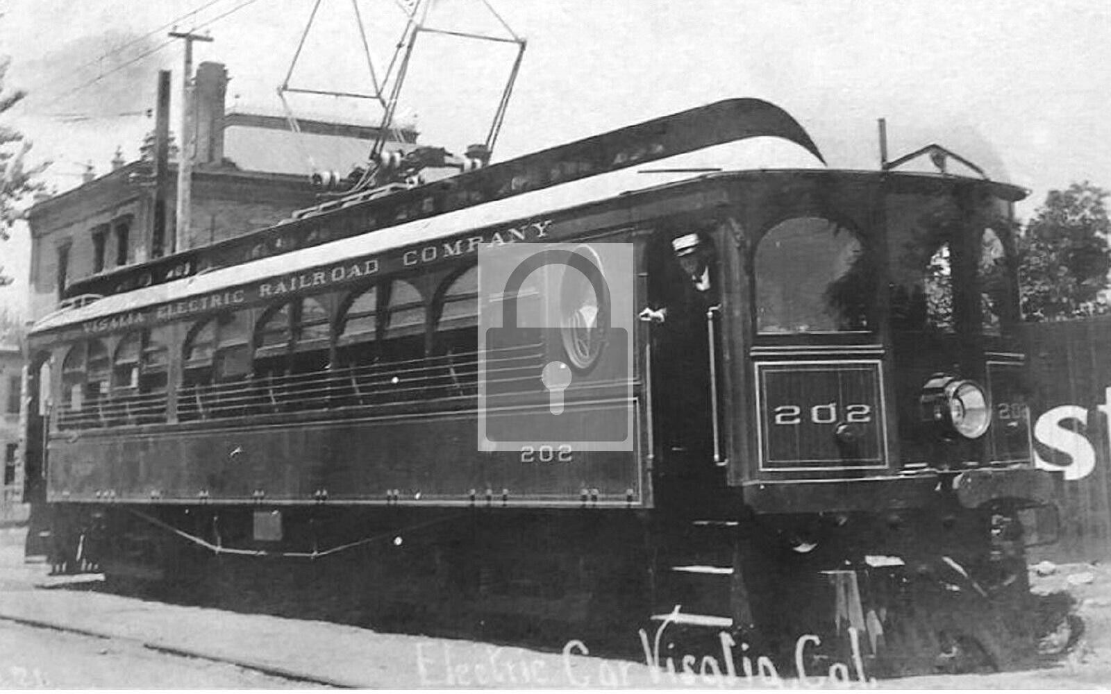 Electric Railroad Train Trolley Car Visalia California CA - 8x10 Reprint