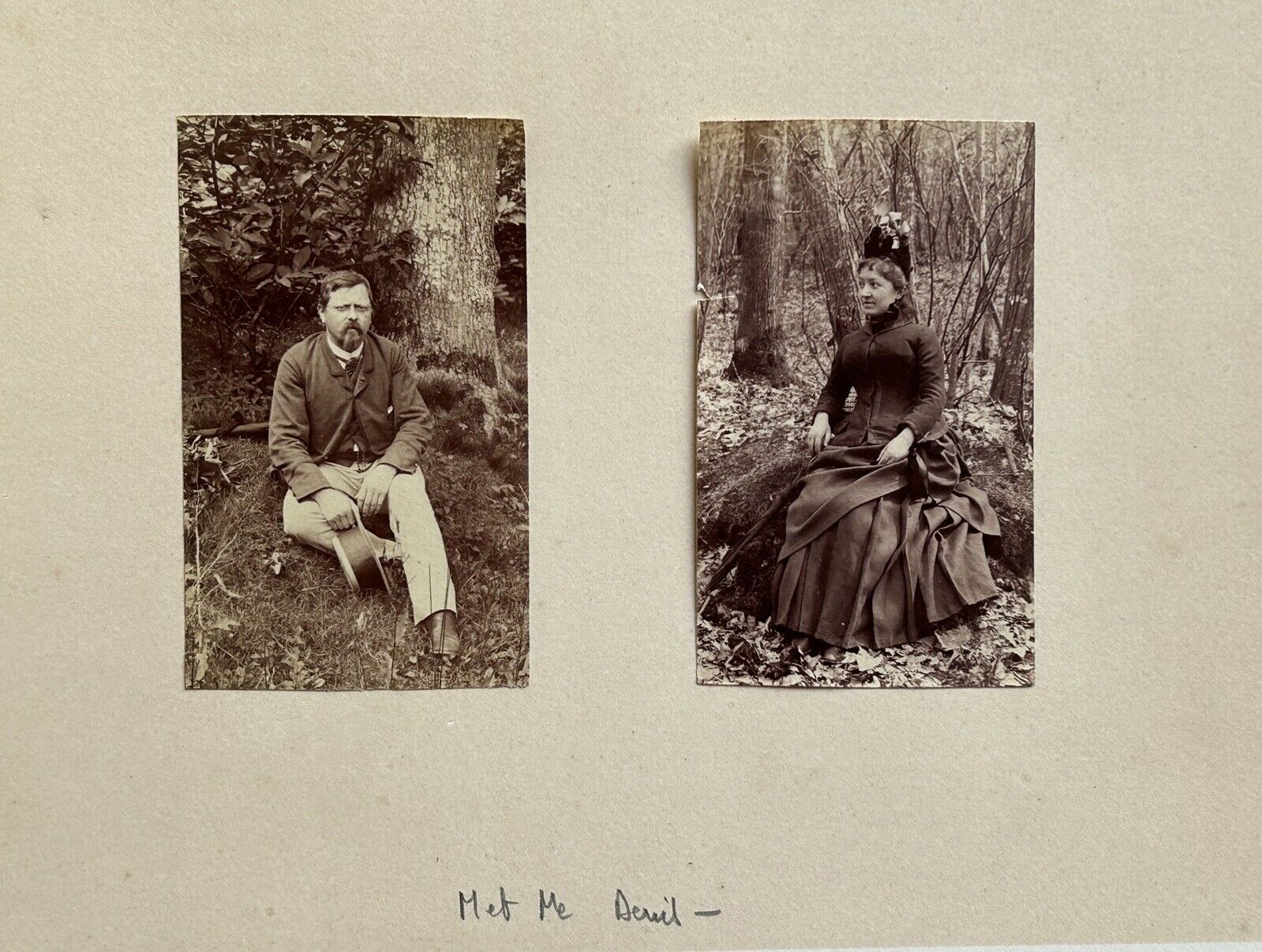 France Couple M. et Mme Deuil Two Photographs Vintage Albumin c1880