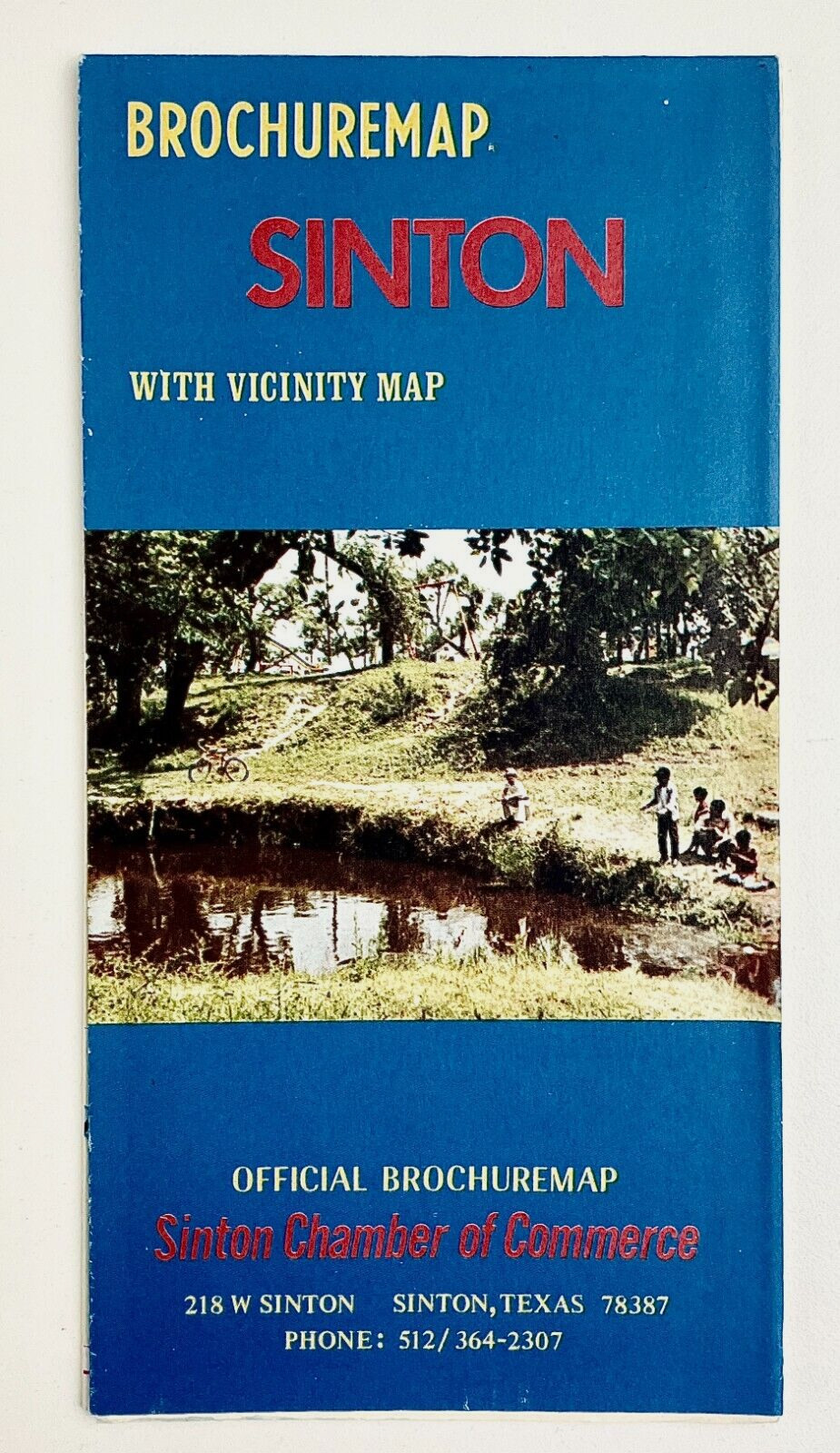 1973 Sinton Texas Vintage Travel Tourist Vicinity Brochure Map Local Ads Farming