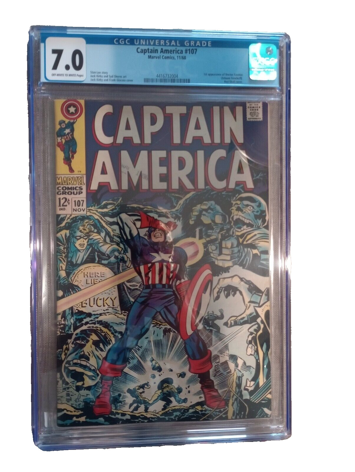 Captain America #107 (1968): NEW CGC 7.0 1st Appearance of Doctor Faustus