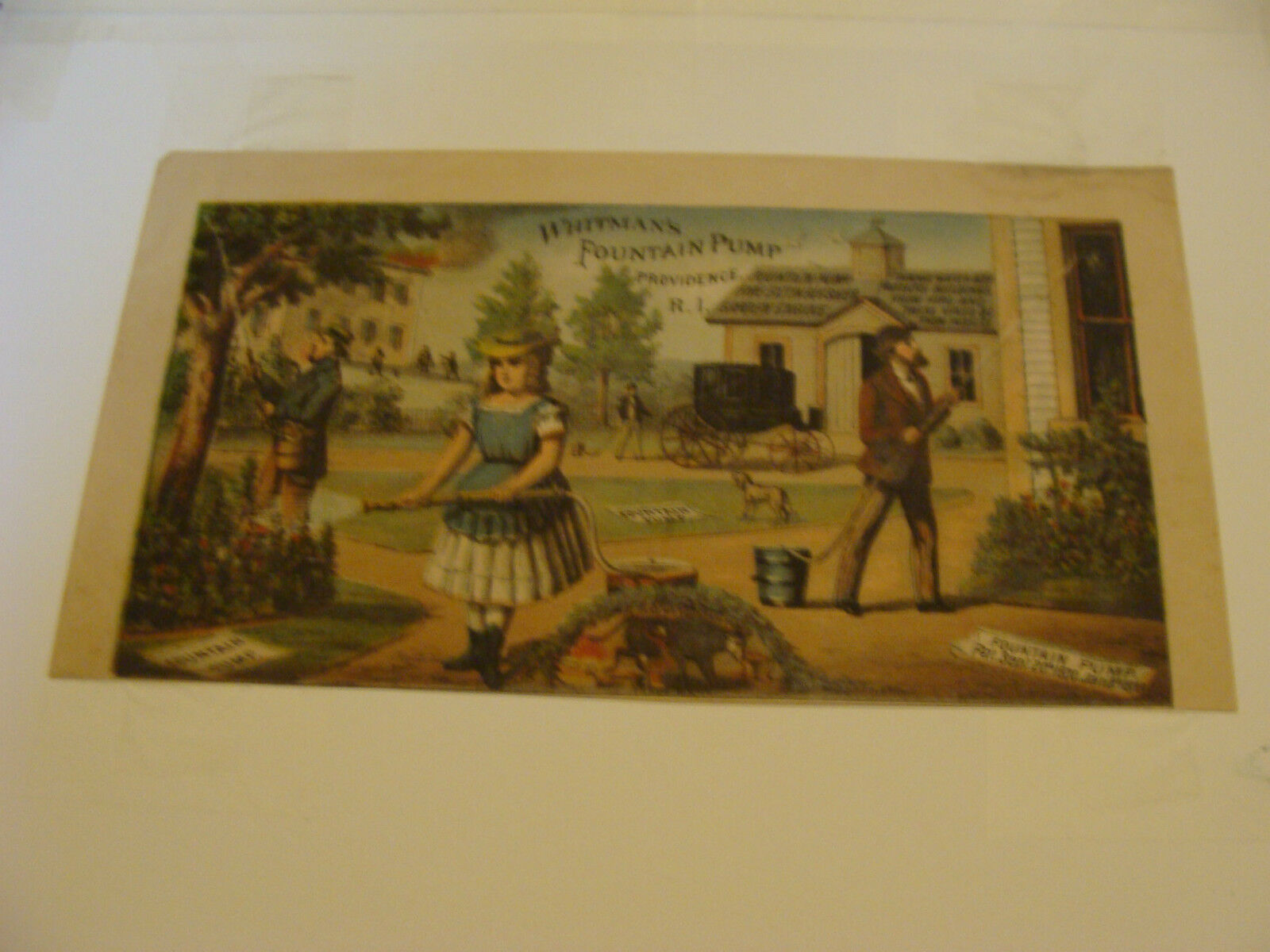 Original Vintage Paper: 1870\'s oversize WHITMAN\'S FOUNTAIN PUMP providence RI