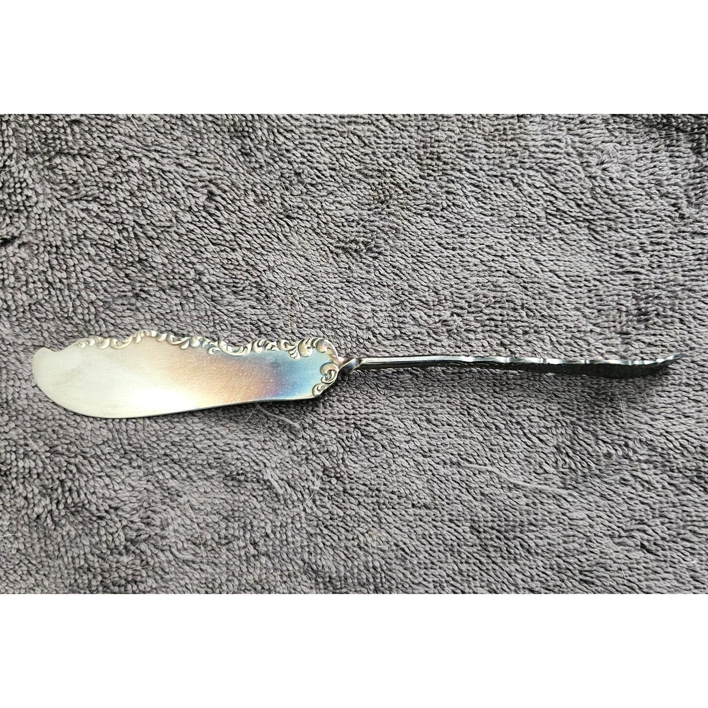 Wm Rogers & Son AA Antique 1894 Silver Plate Twisted Master Butter Knife