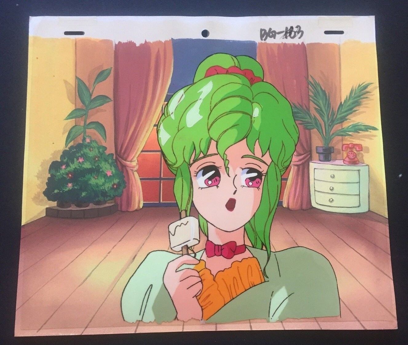  Idol Angel Yokoso Yoko - KYOKO HOSHIHANA anime cel B3 w/ Background BG-163