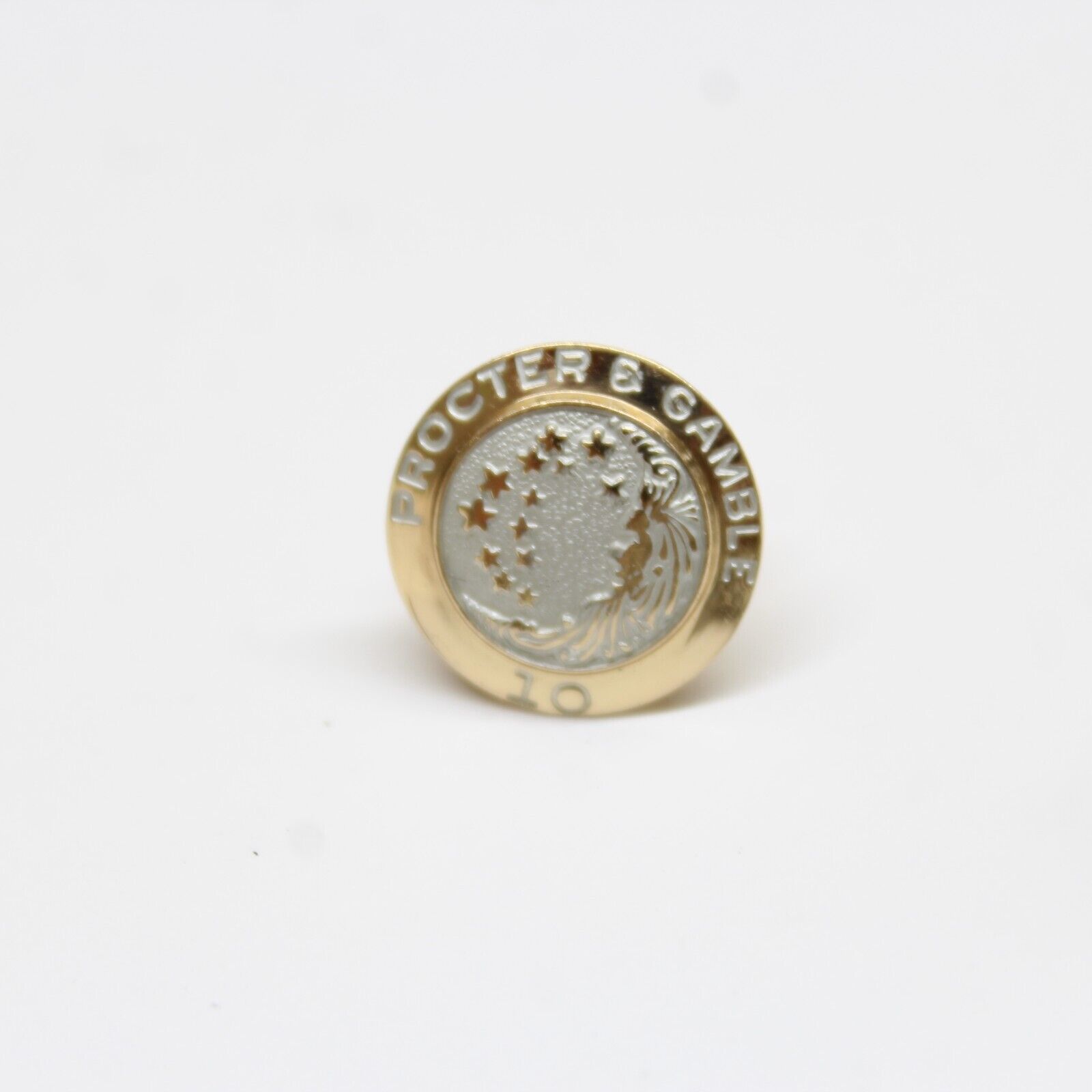 Procter & Gamble 10 Years Service Pin 10K Gold Lapel Enamel Collectible
