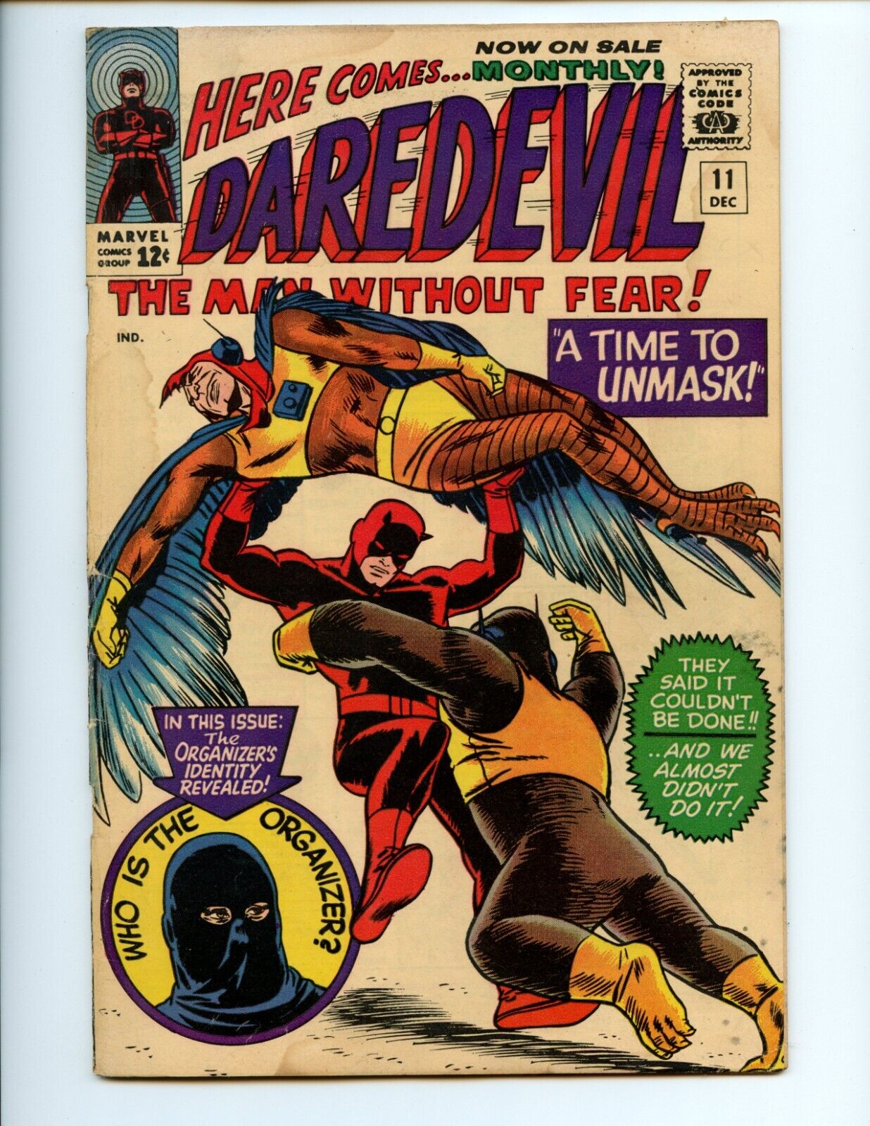 Daredevil #11 Comic Book 1965 VG Comics Organizer Mid Grade Unmasked