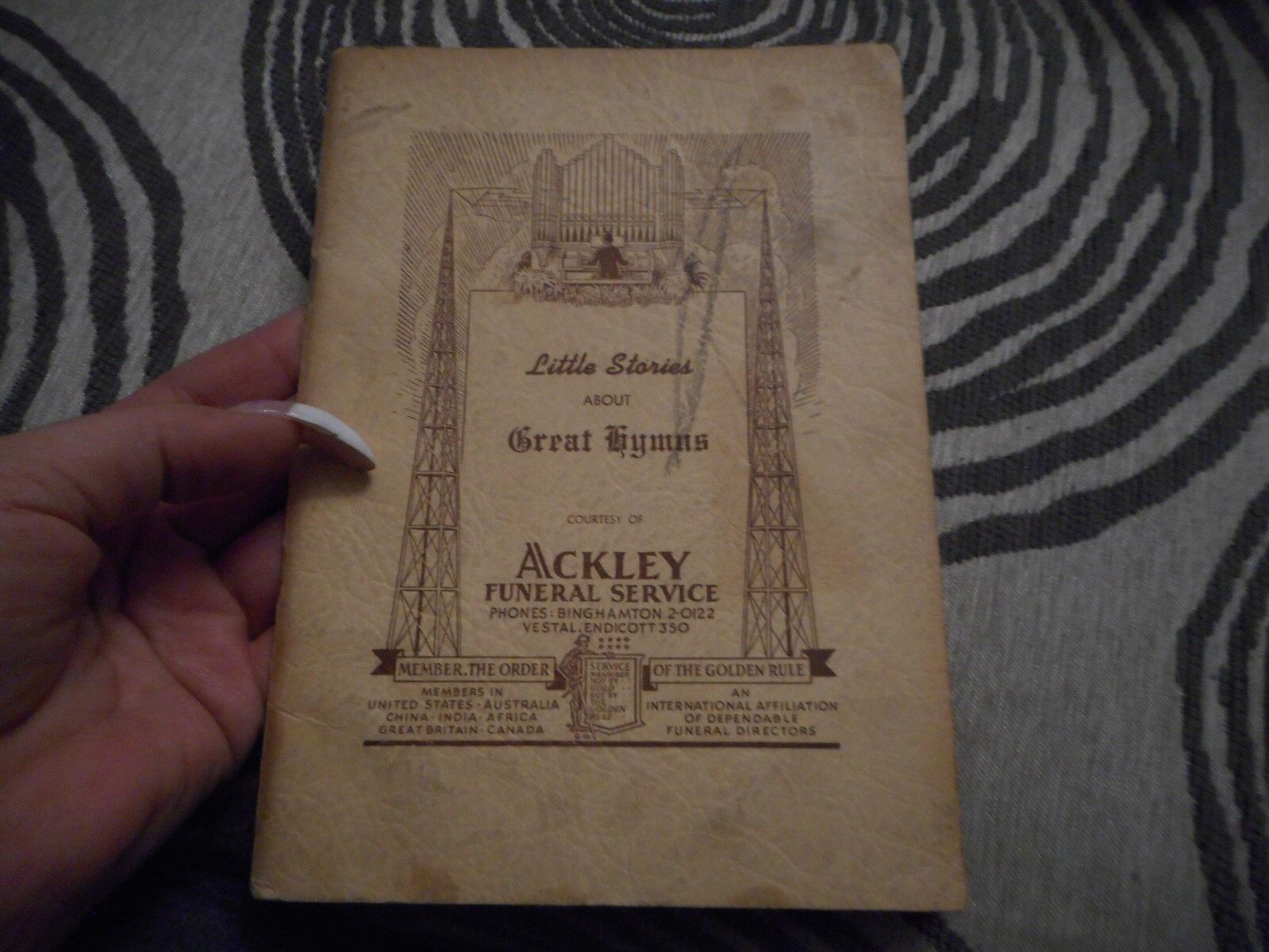 Vintage Ackley Funeral Service Little Stories About Great Hymns