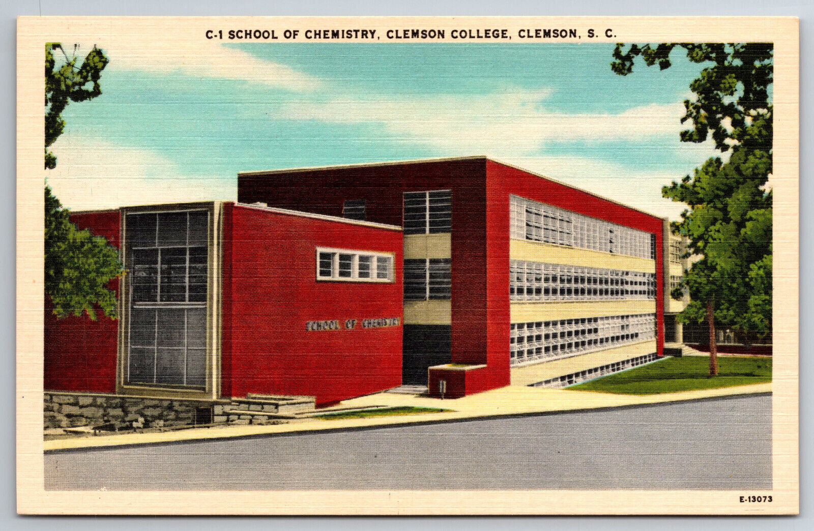 Vintage Postcard SC Clemson College School of Chemistry -515