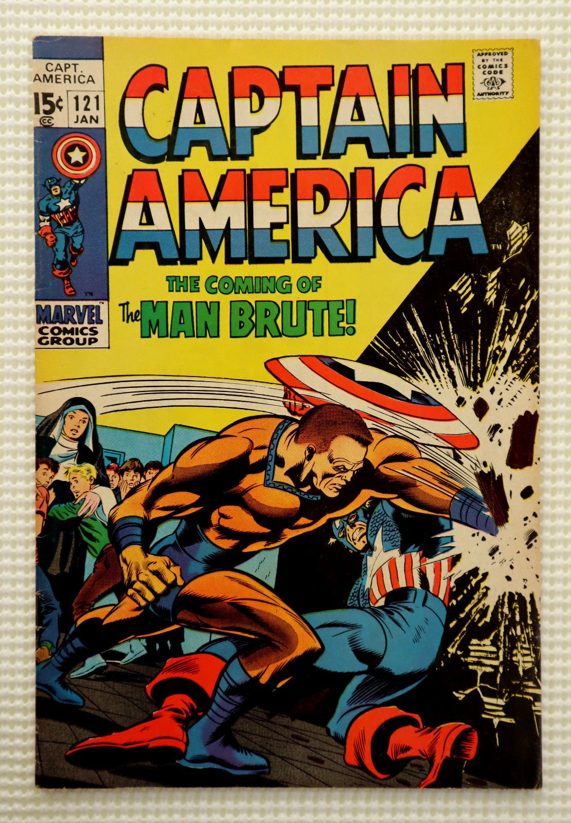 1970 Captain America 121, Marvel Comics 1/70, Mid-Grade Silver Age 15 cent cover