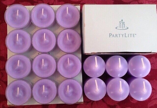 PartyLite FRENCH LILAC Tealight & Votive Candles New LOT 18 NIB Purple Retired
