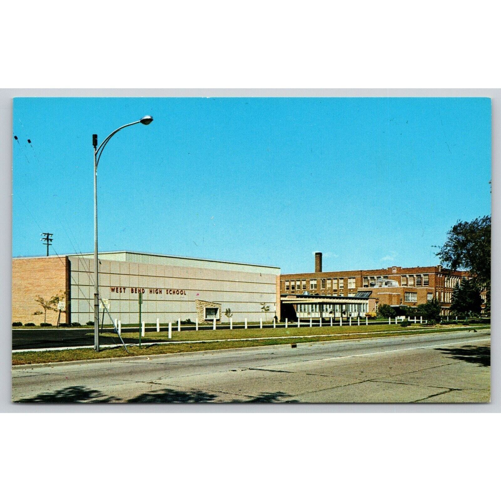 Postcard WI West Bend High School