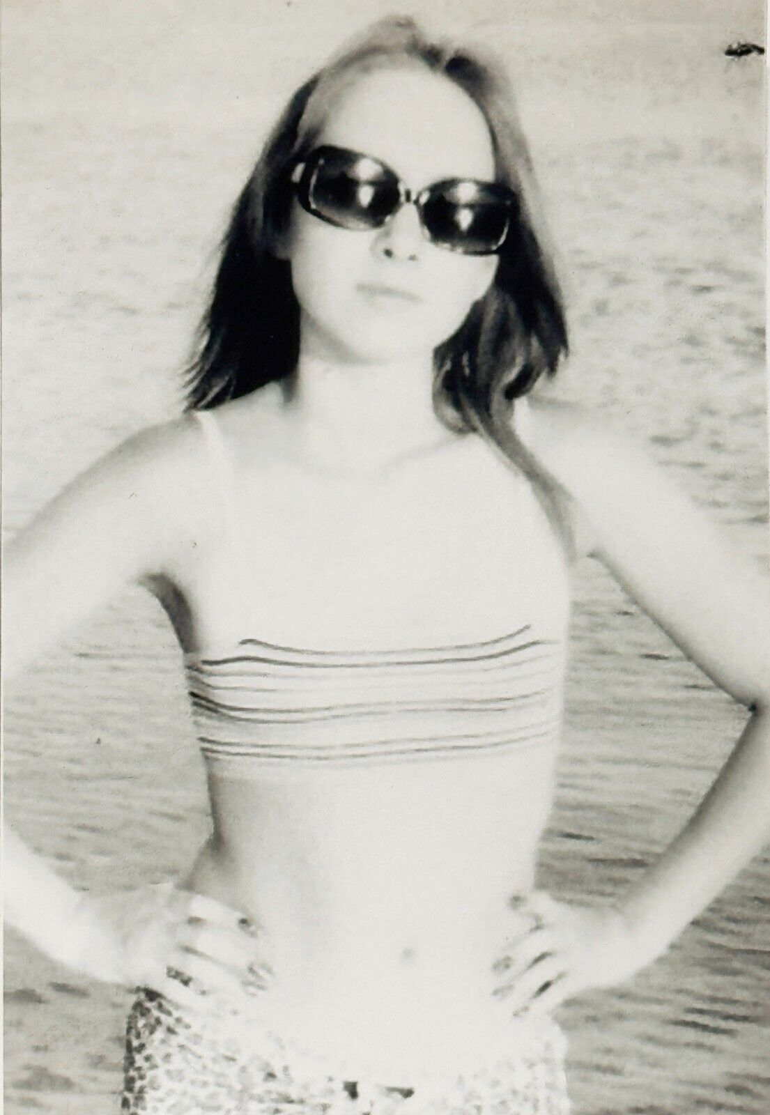 2000s Slender Pretty Woman Bikini Sunglasses Beach ORIGINAL Vintage Photo