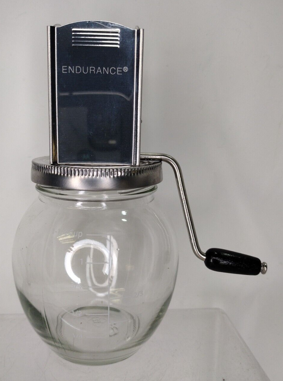 RSVP Endurance Vintage Manual Nut Grinder - 1.25 Cup Capacity Jar measure