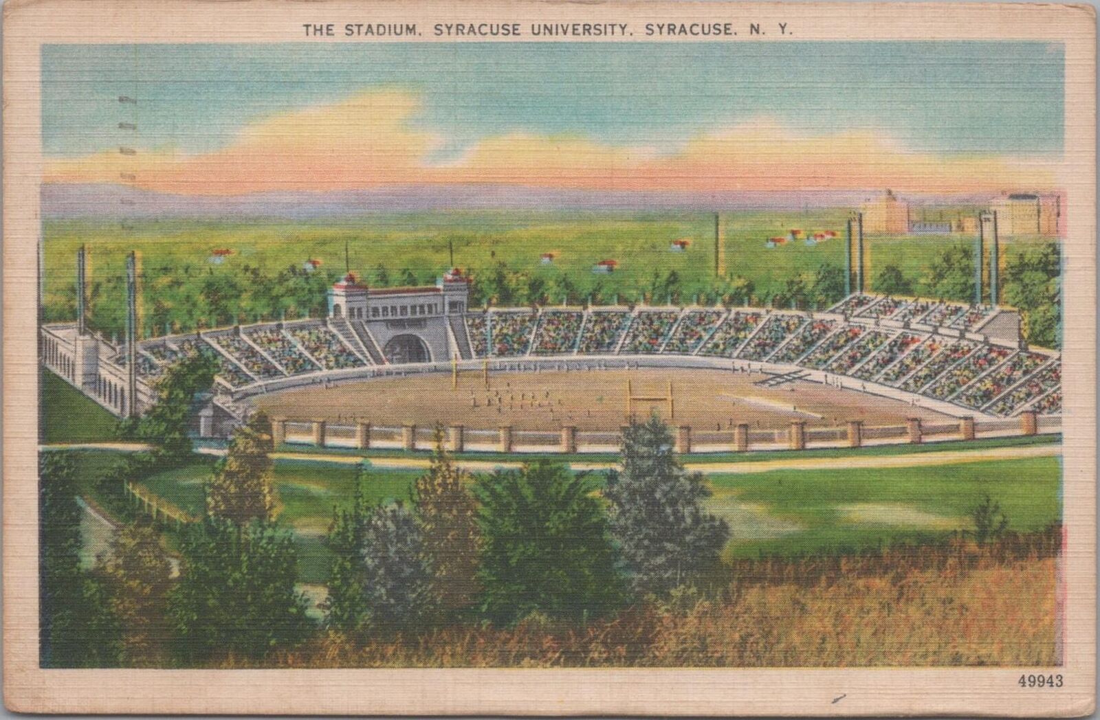 Postcard the Stadium Syracuse University Syracuse NY 1951