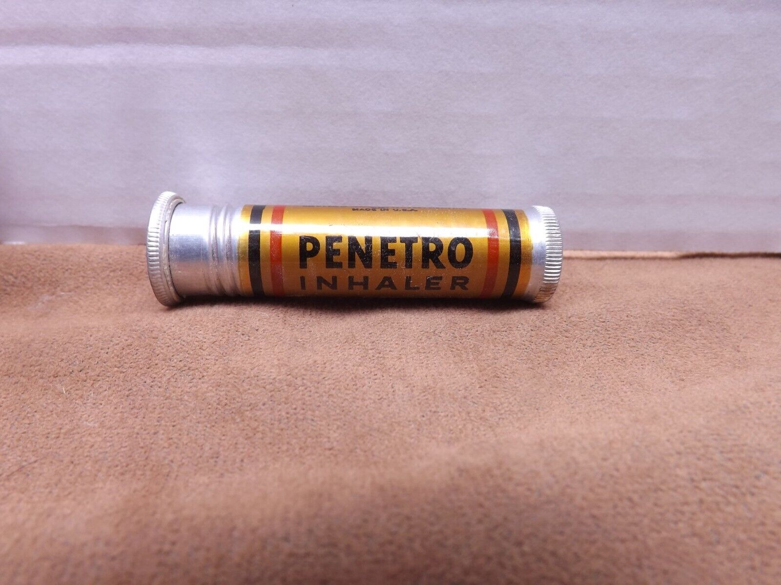 Vintage Empty NOS PENETRO INHALER Tin Tube Medicinal Camphor Menthol Advertising