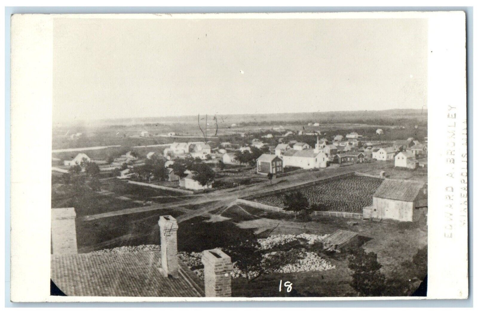 c1910\'s Bird\'s Eye View St. Anthony Bromley Minneapolis MN RPPC Photo Postcard