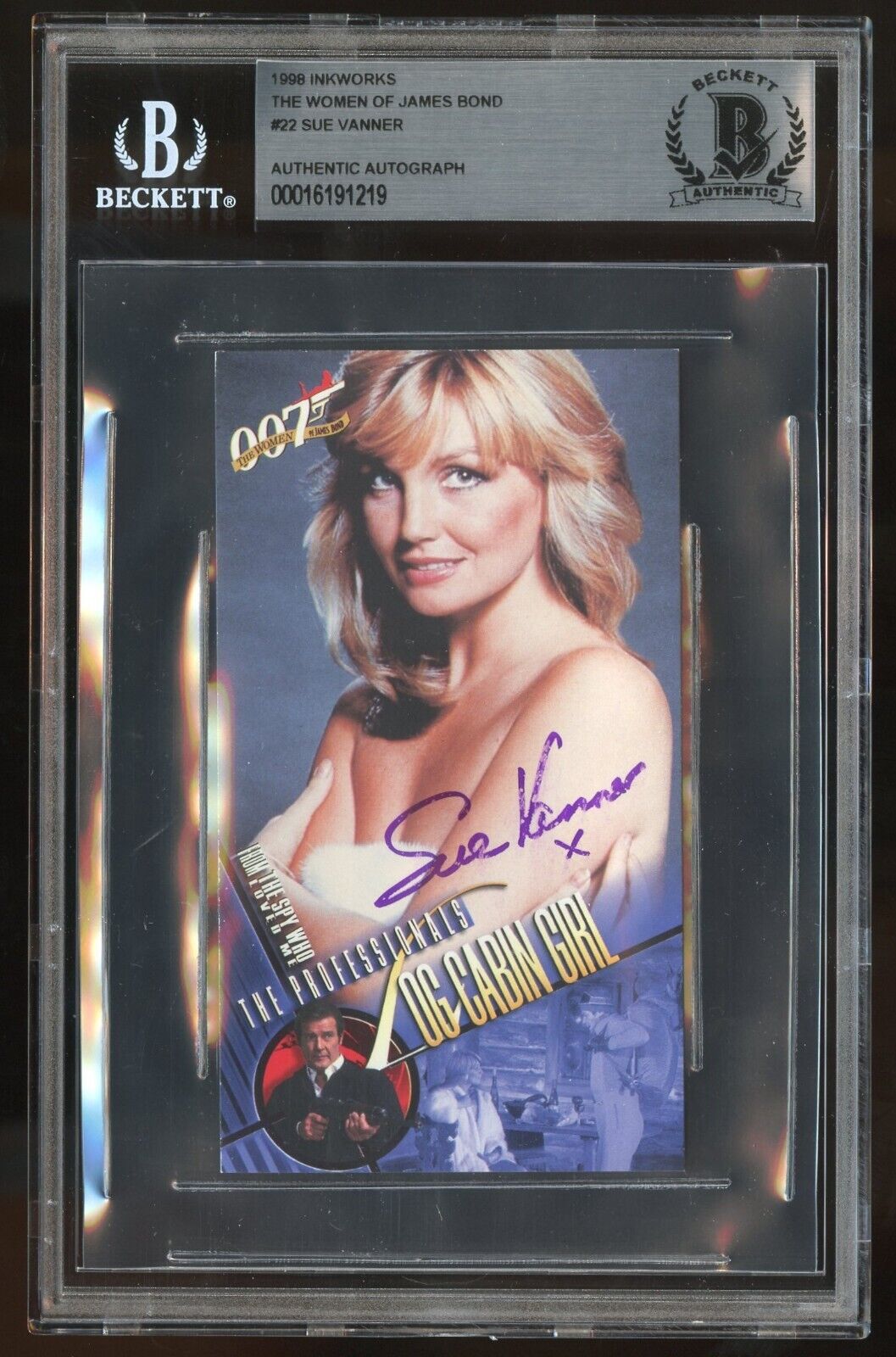 Sue Vanner #22 signed autograph 1998 Inkworks Actress The Women of J. Bond BAS