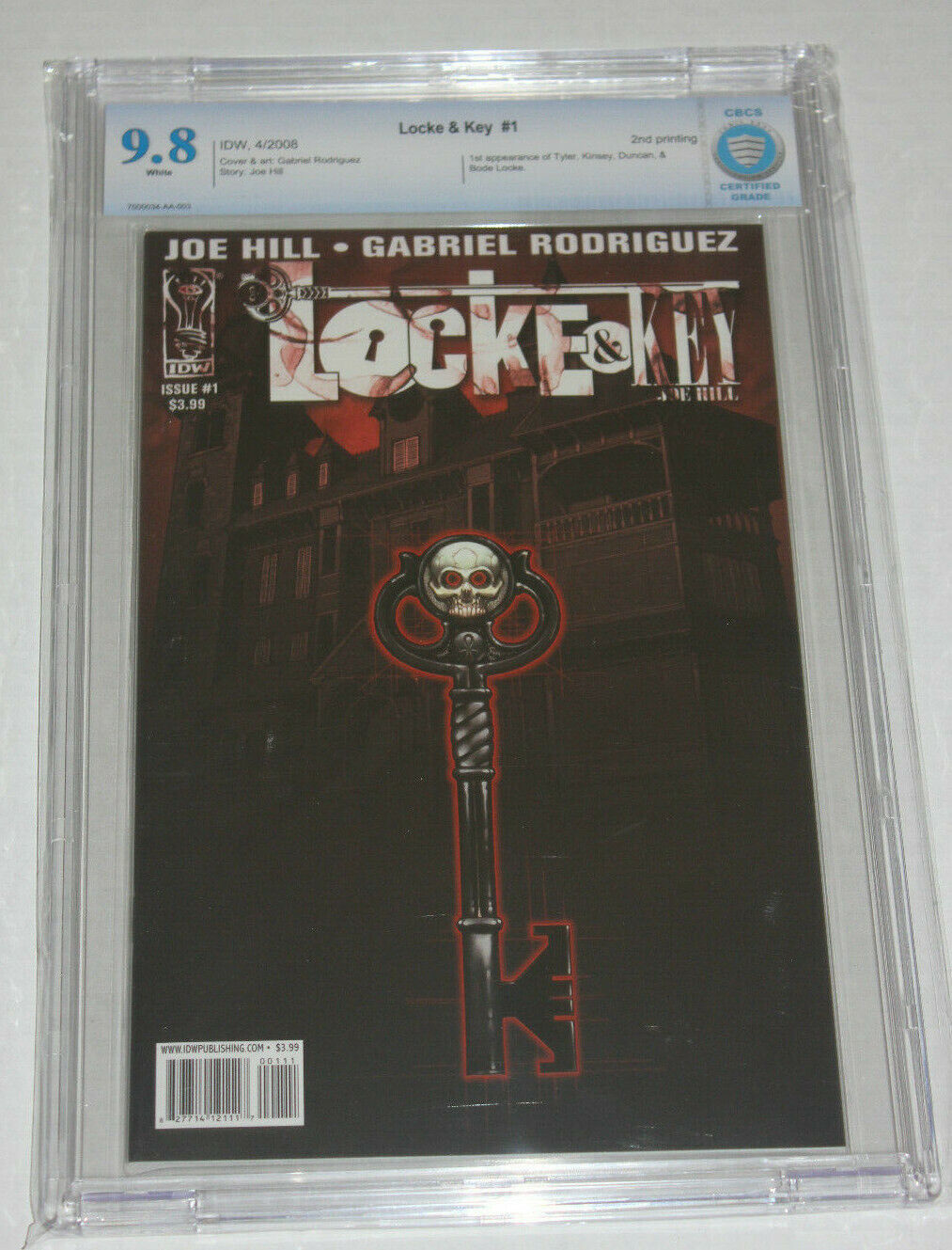 Locke and Key #1 1st Label CBCS 9.8 (IDW 2008) 2nd Print Netflix Joe Hill Rare
