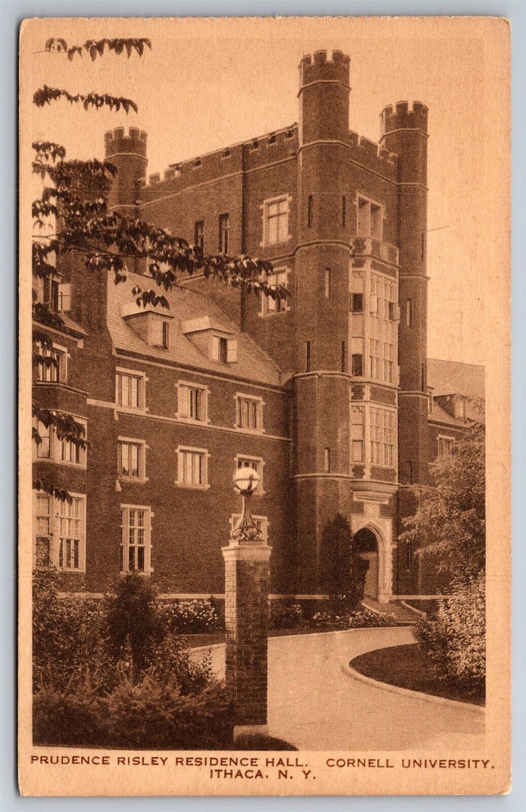 Prudence Risley Residence Hall Cornell University Ithaca NY C1910\'s Postcard L15