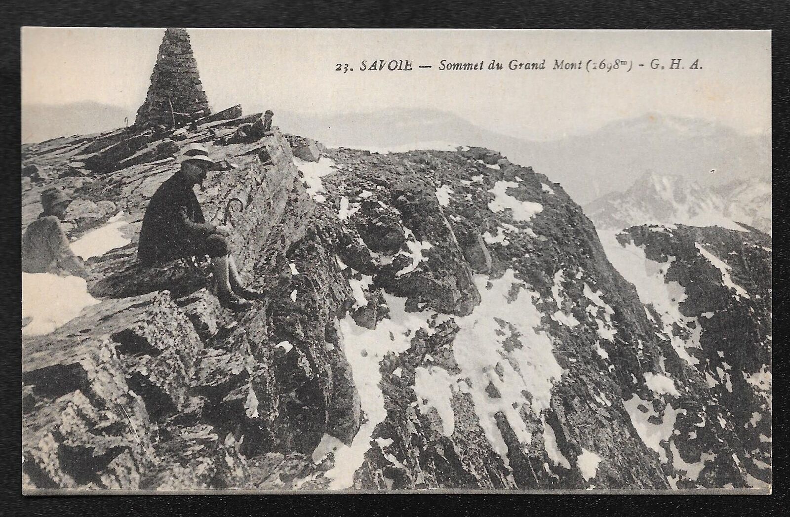 Vintage Hikers Grand Mont Summit Savoie France Postcard