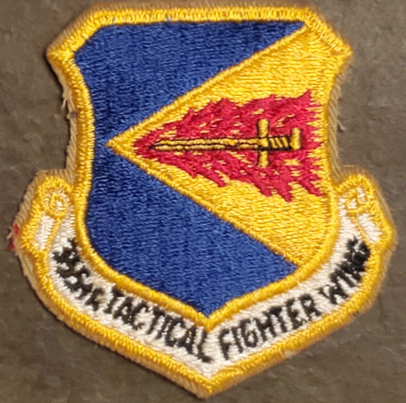 USAF AIR FORCE 355th Tactical Fighter Wing SQUADRON Patch COLOR FLIGHT DRESS VTG