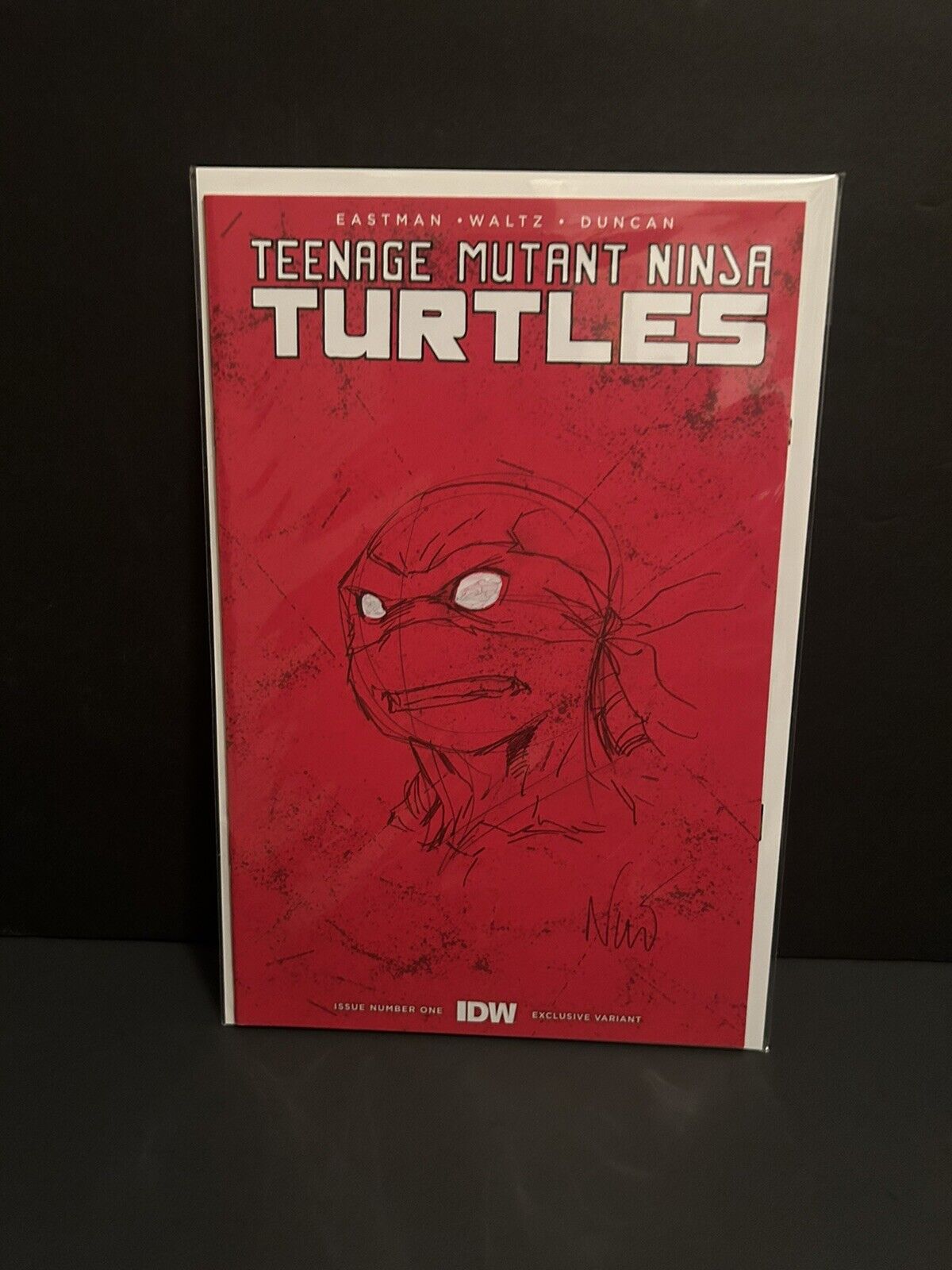 Teenage Mutant Ninja Turtles#1NYCC Red Blank Variant with Rafael original sketch