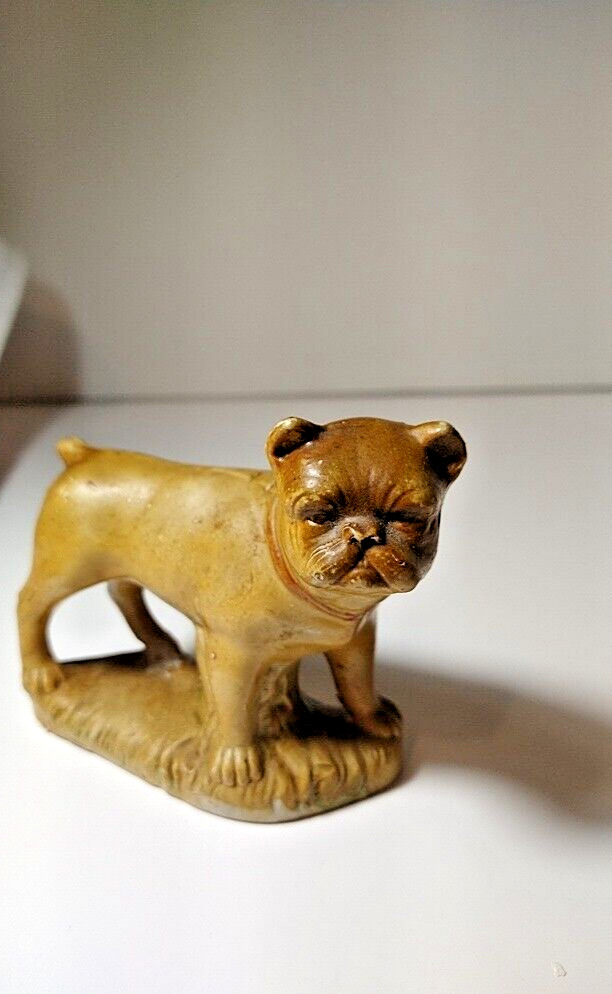 Antique German Bisque BullDog Figurine Bull Dog Marked 6536 c1900\'s