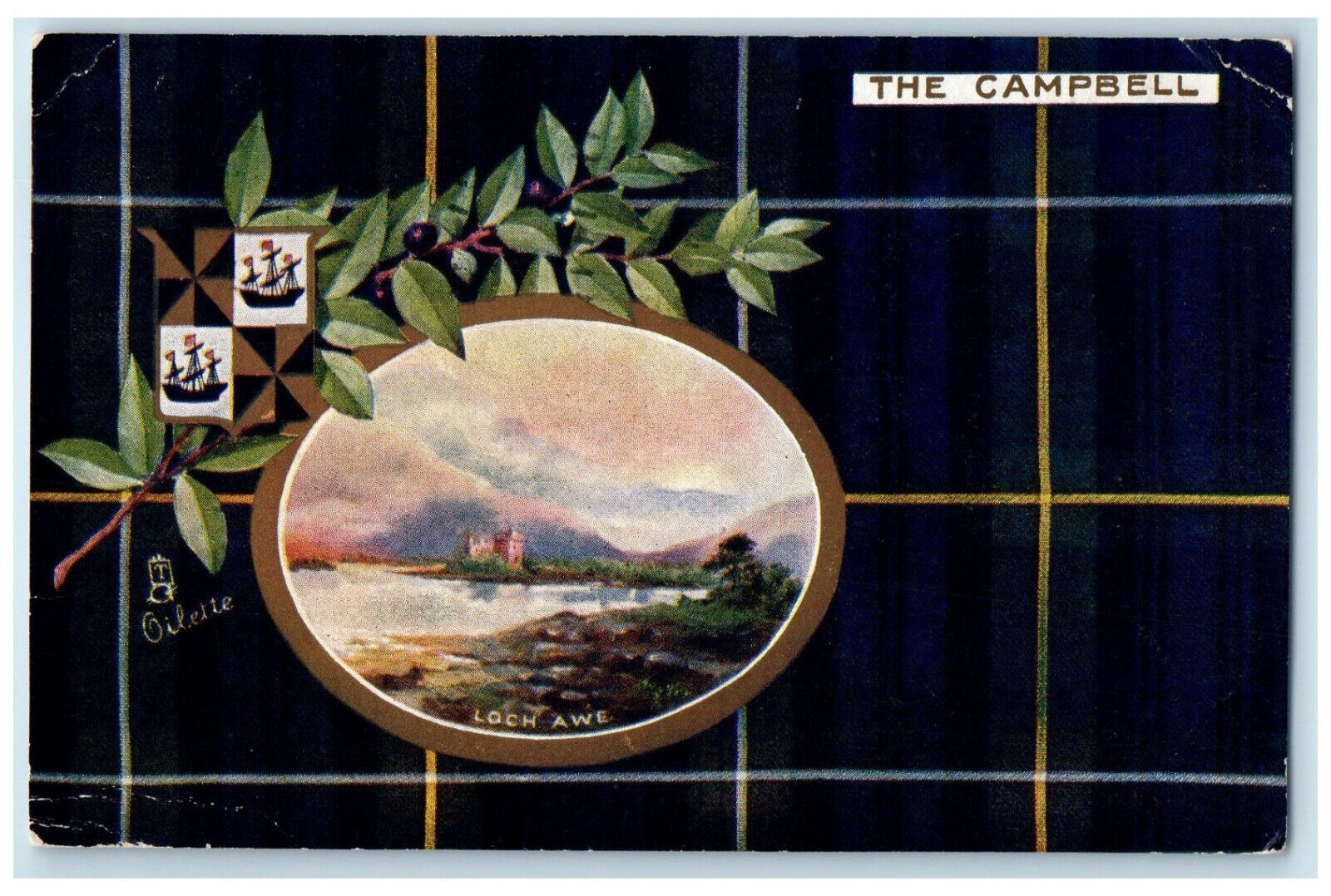 1907 The Campbell Loch Awe Scotland Scottish Clans Oilette Tuck Art Postcard