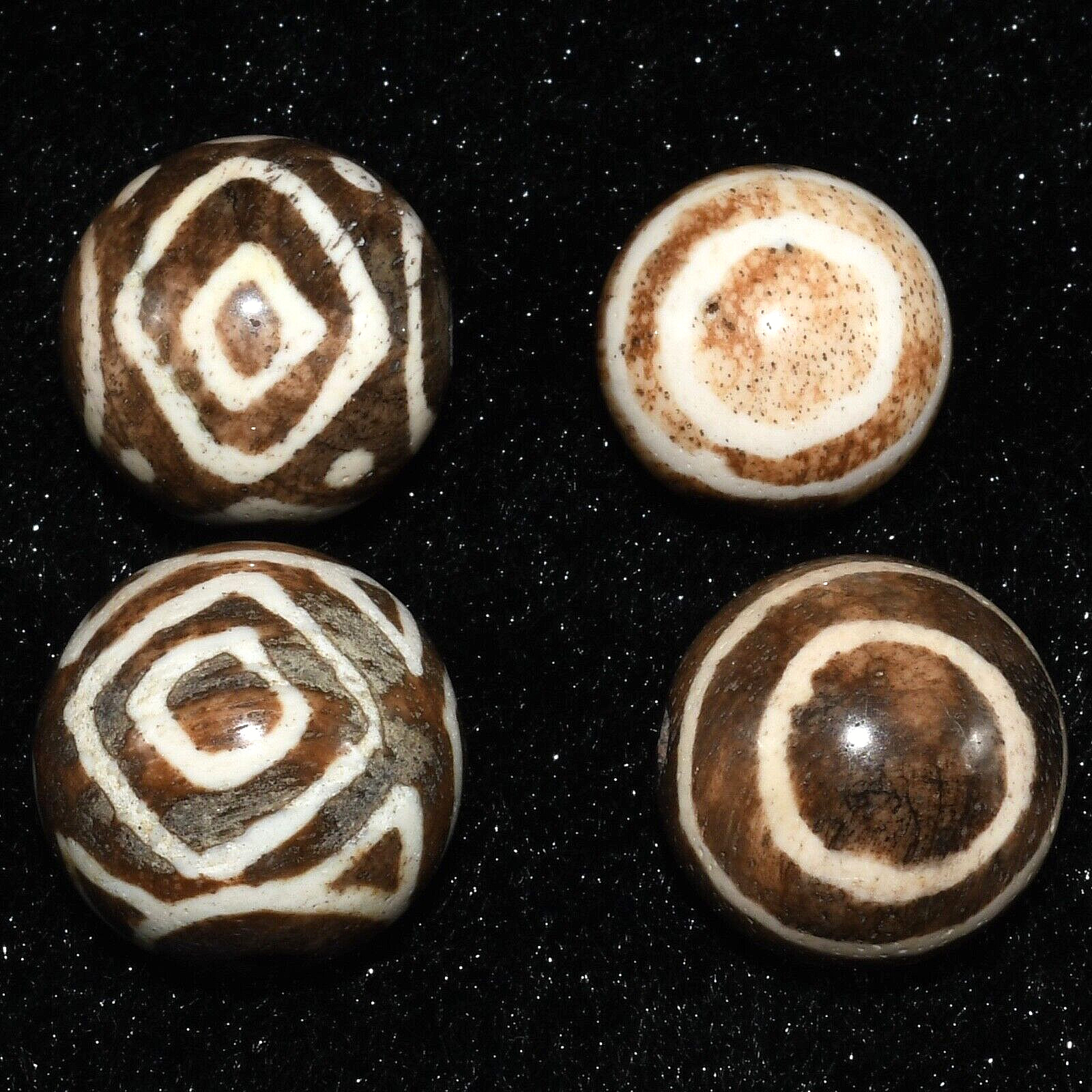 4 Ancient South East Asian Old Pyu Culture Stone Beads in Good Condition
