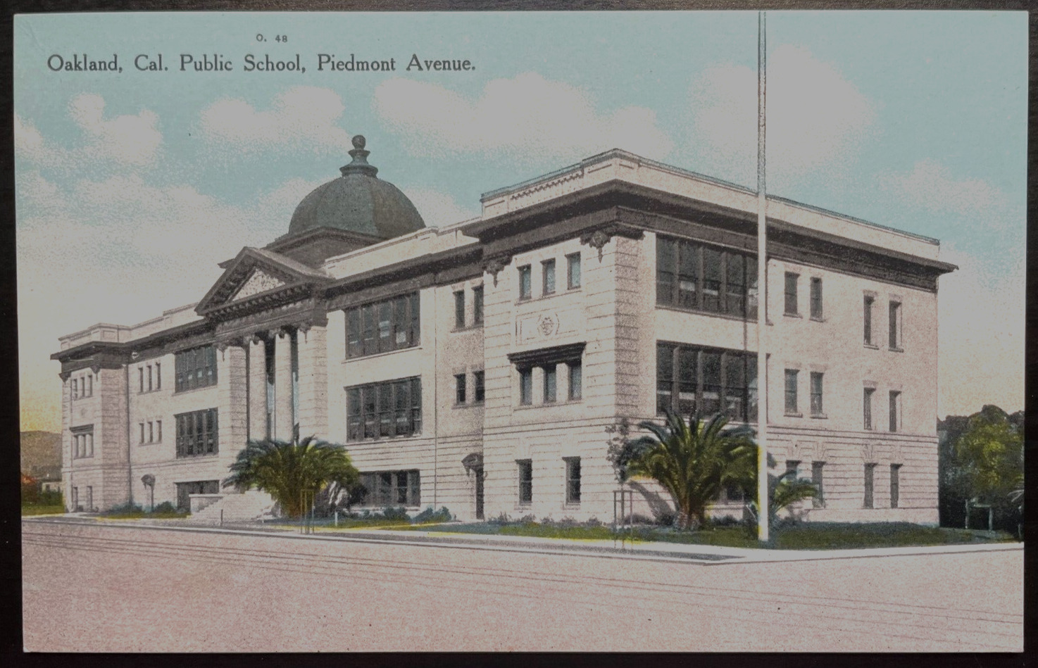 Vintage Postcard 1907-1915 Oakland Public School, Piedmont Avenue, California CA
