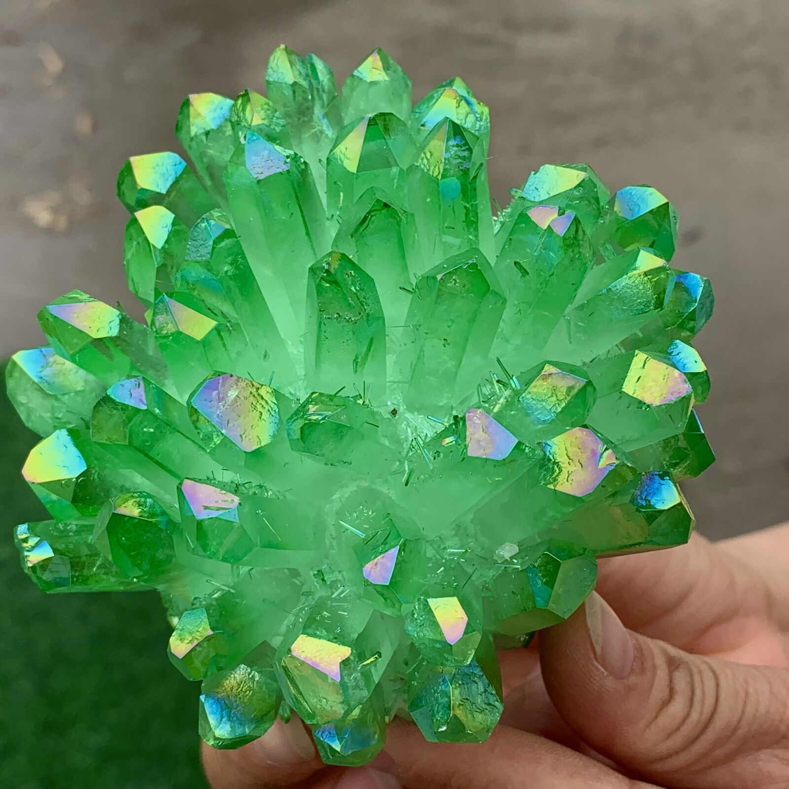 1.15LB New Find green PhantomQuartz Crystal Cluster MineralSpecimen