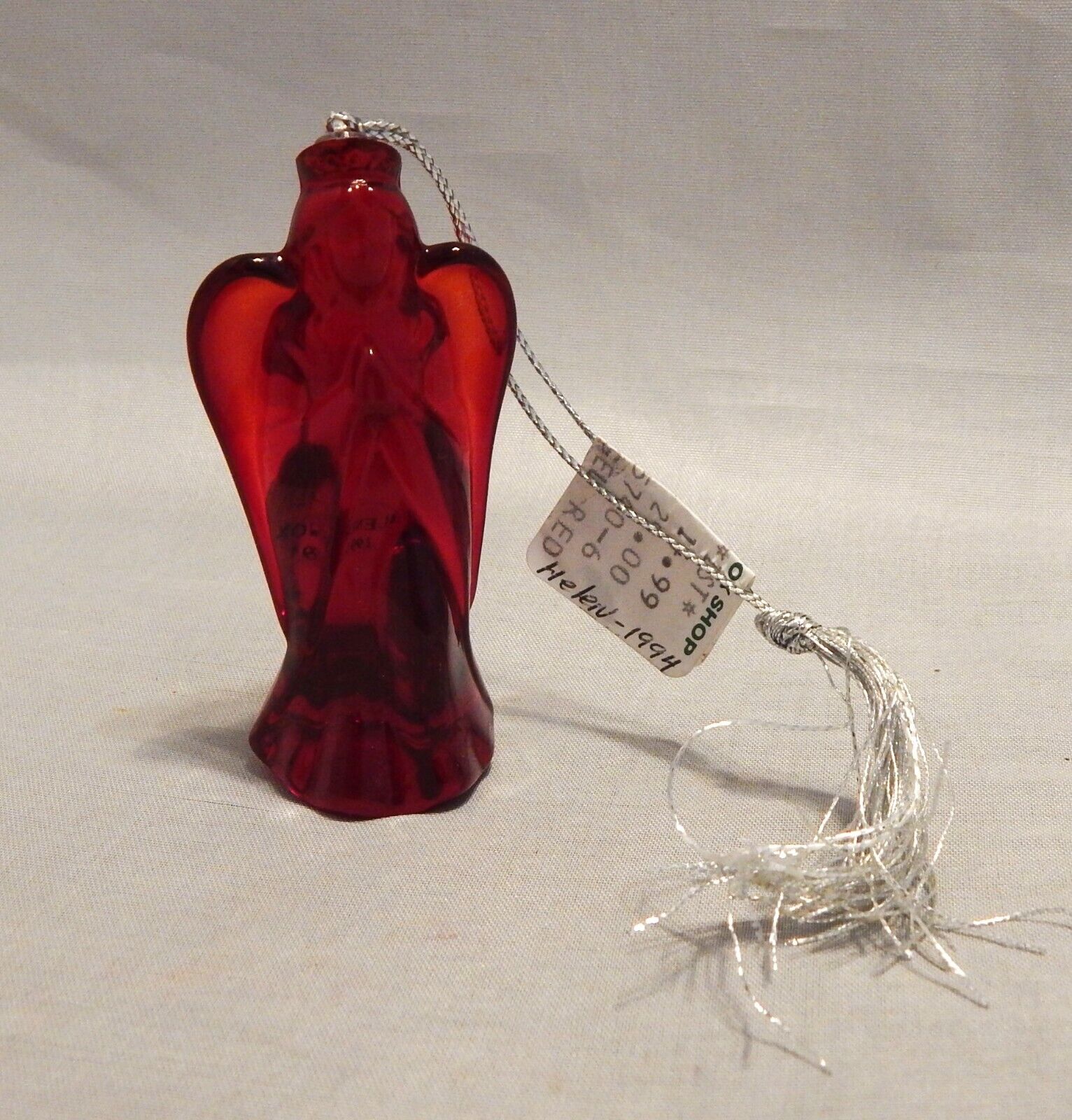 Lenox Red Glass Angel Ornament