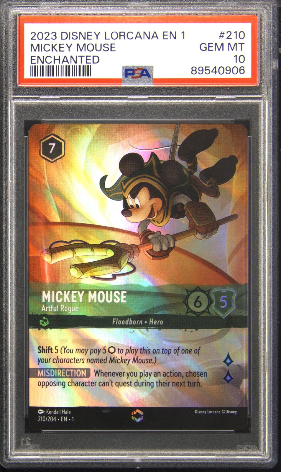 2023 Disney Lorcana: The First Chapter 210 Mickey Mouse Foil Enchanted PSA 10