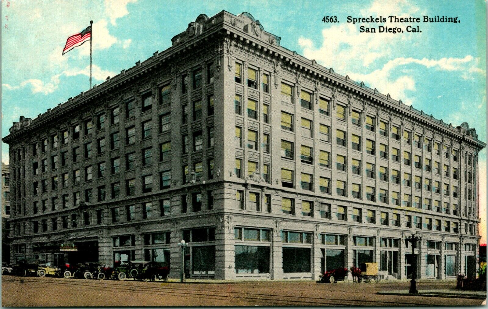  Vtg Postcard 1910s San Diego CA California Spreckles Theater Building Unused  