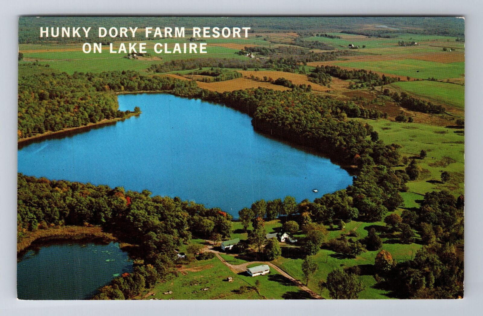 Balsam Lake WI-Wisconsin, Hunky Dory Farm Resort, Lake Claire, Vintage Postcard
