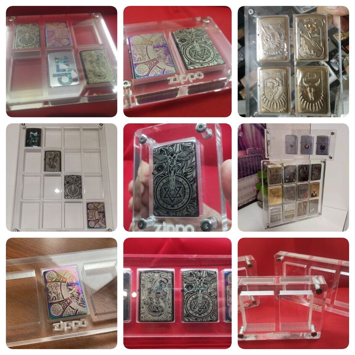 Crystal Acrylic Display Case Protective Holder Stand Box for Zippo Lighters