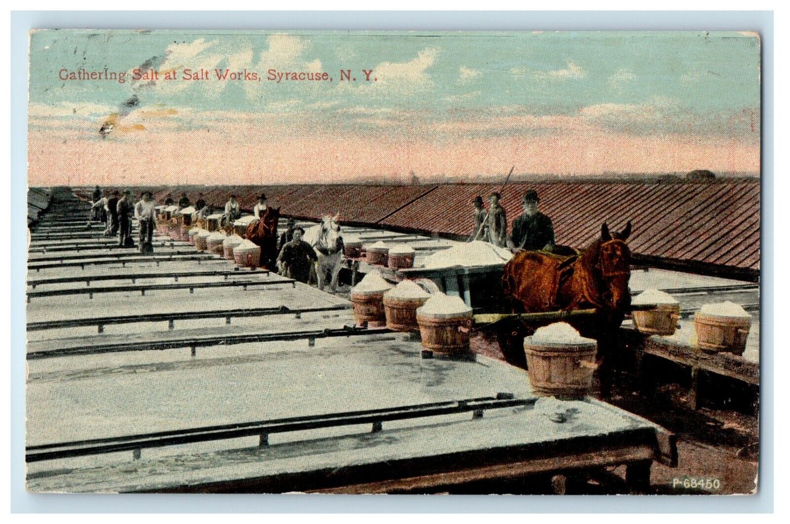 1910 Gathering Salt At Salt Works Syracuse New York NY Posted Antique Postcard