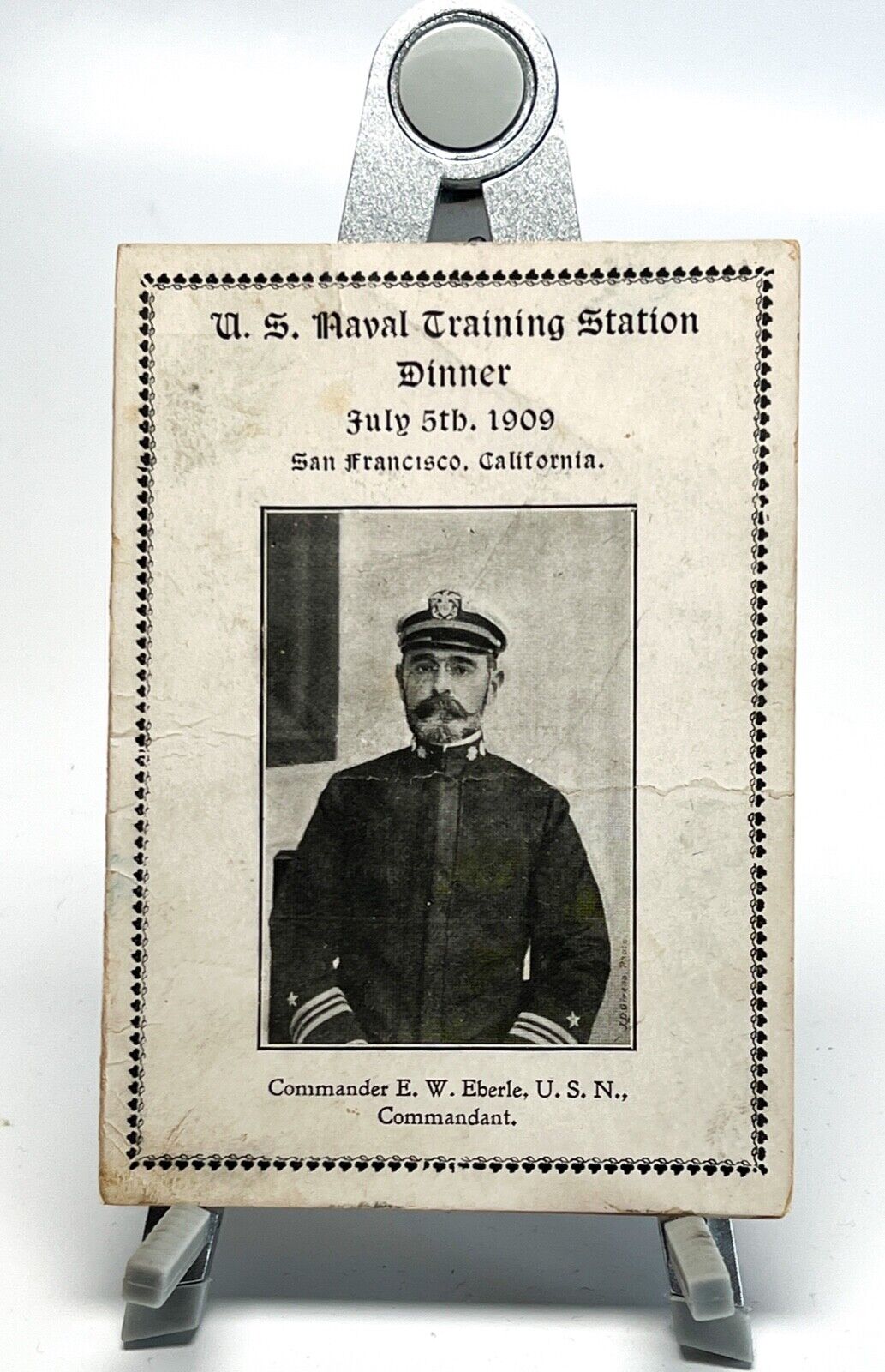 1909 U.S. Naval Training Station Dinner Commander E.W. Eberle USN San Francisco