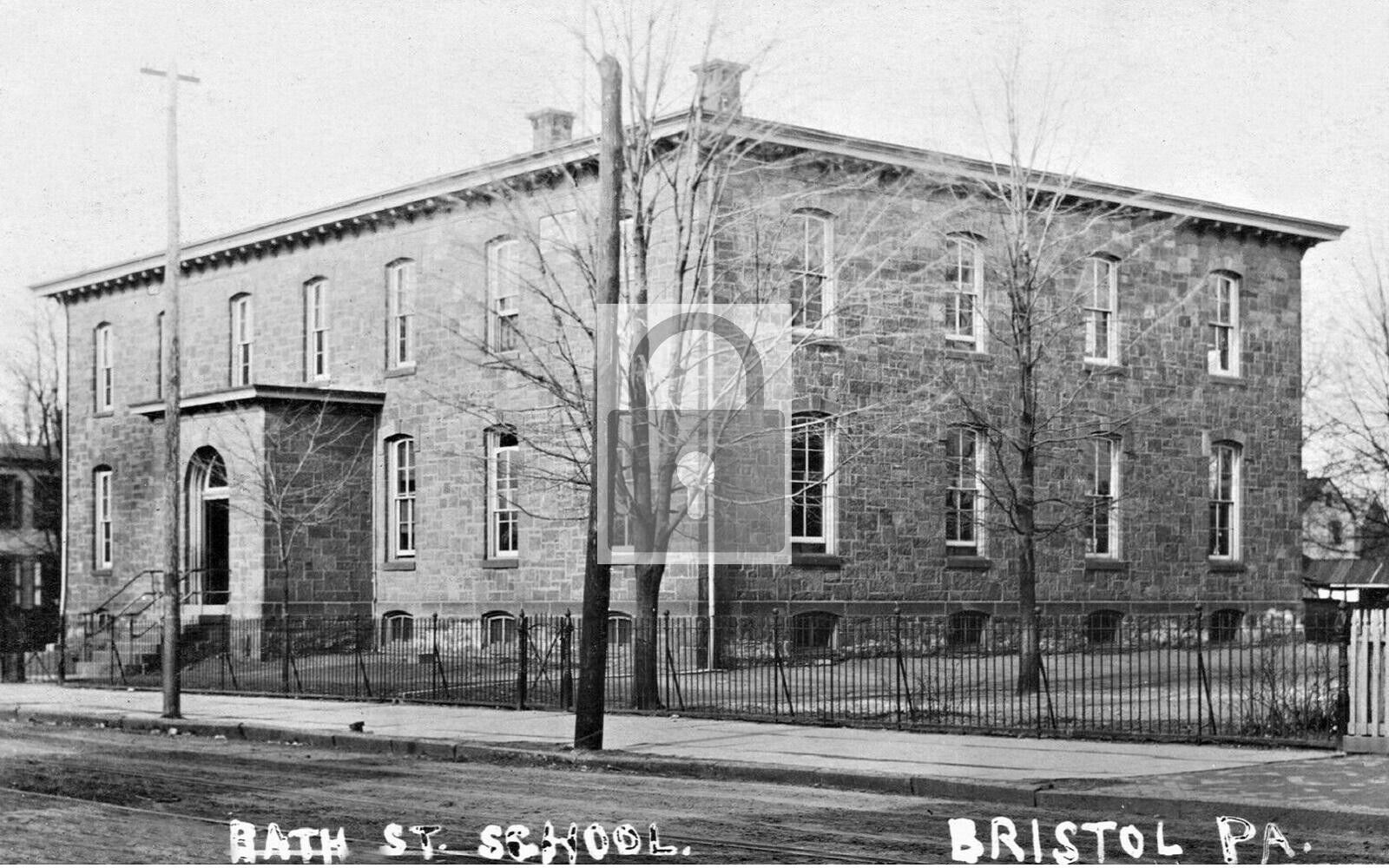 Bath Street School Bristol Pennsylvania PA Reprint Postcard