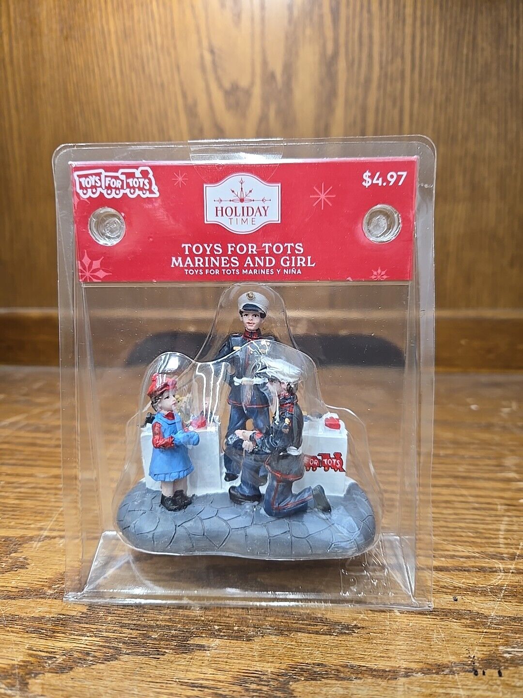 TOYS FOR TOTS MARINES & GIRL FIGURINE CHRISTMAS VILLAGE 2022 Holiday Time New