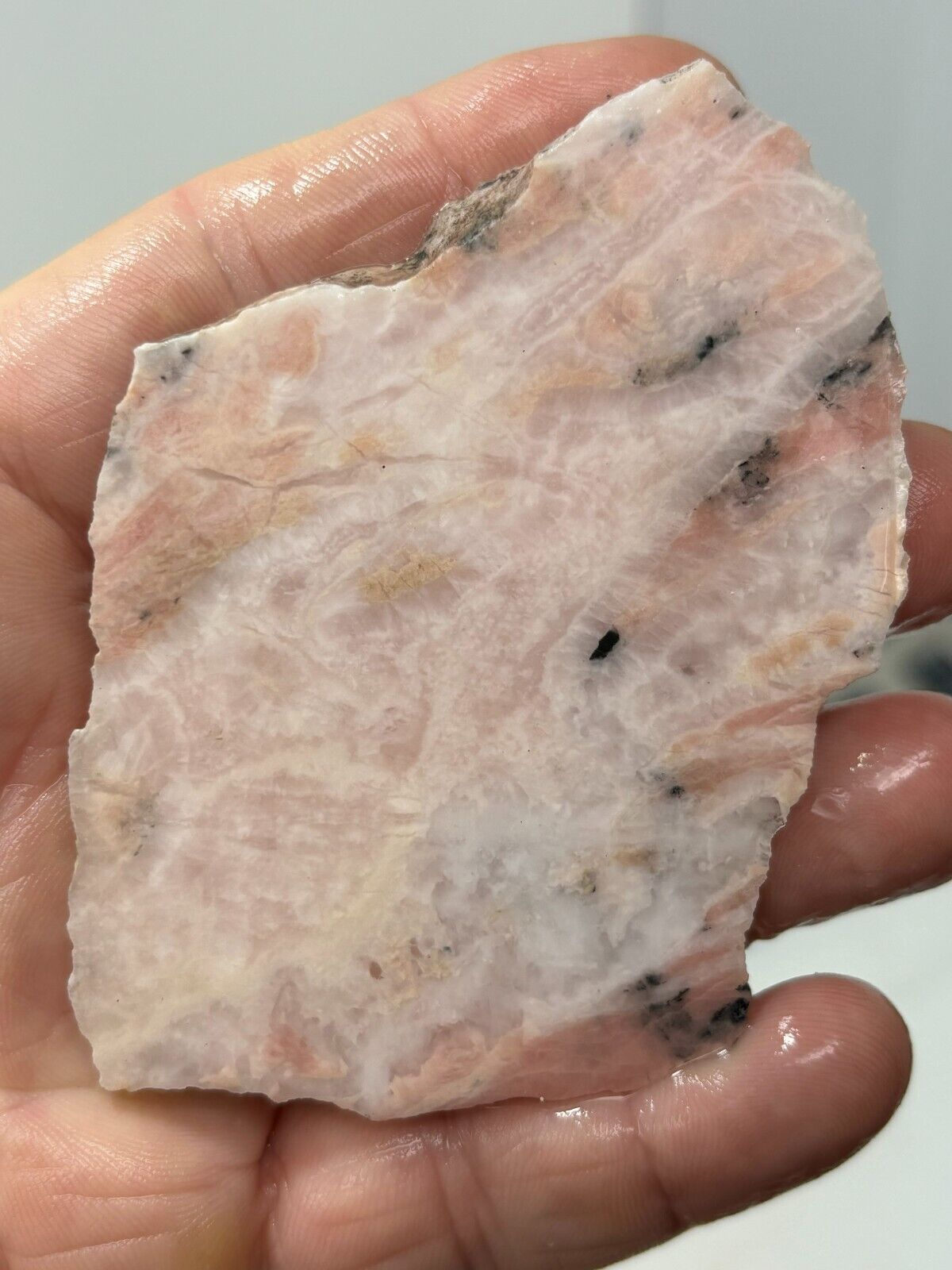 Rare Mexican Rhodochrosite Slab Lapidary Cabbing Collecting Combo ship avail