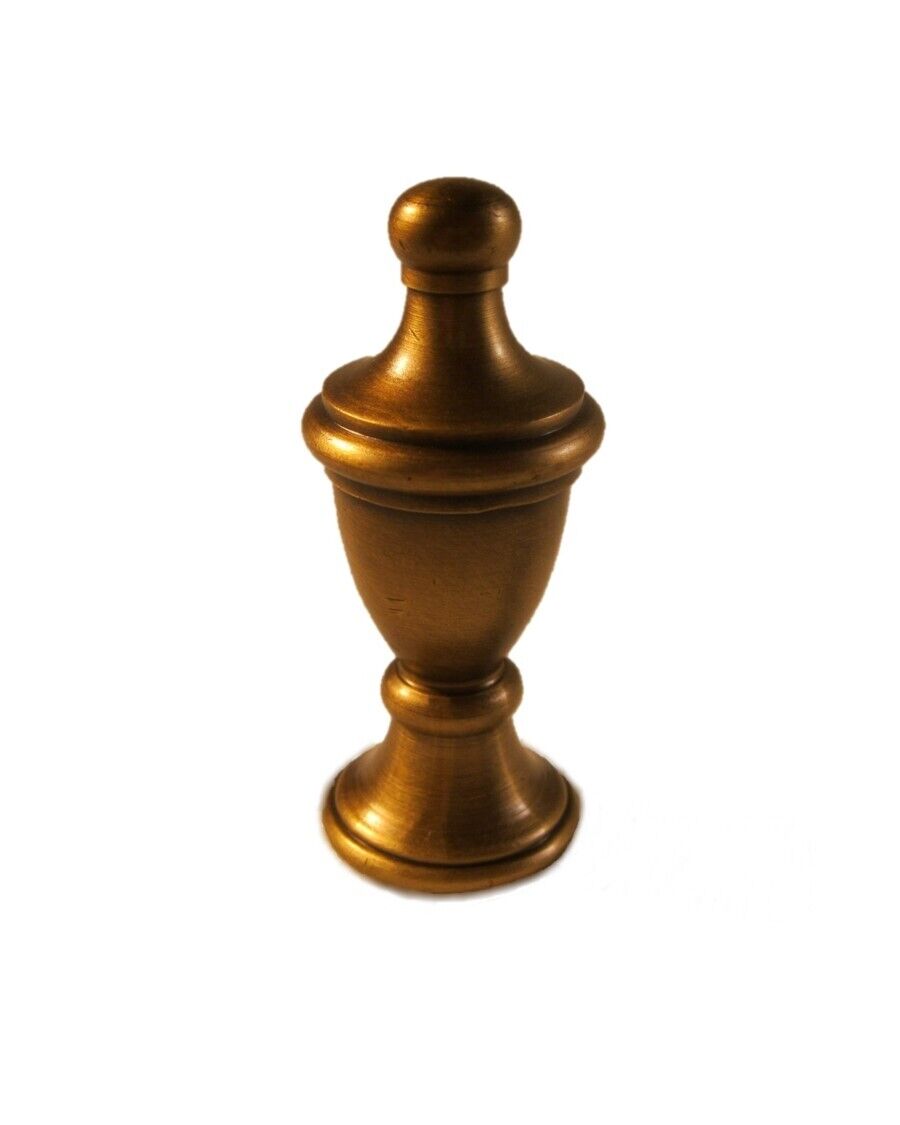 Lamp Finial-MODERN URN-Aged Brass Finish, Machined and Highly Detailed