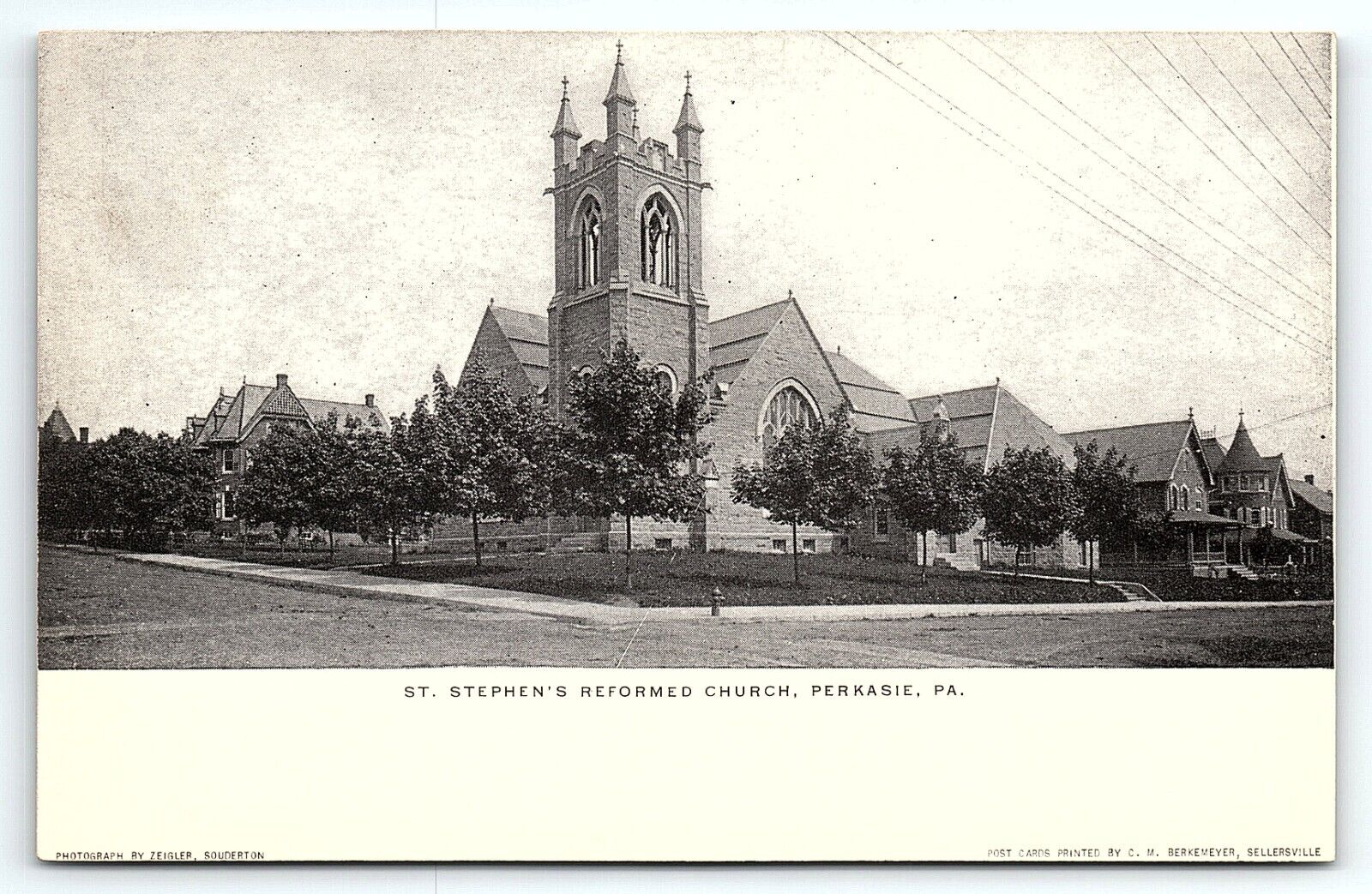 c1905 PERKASIE PA ST STEPHEN\'S REFORMED CHURCH EARLY UNDIVIDED POSTCARD P3968