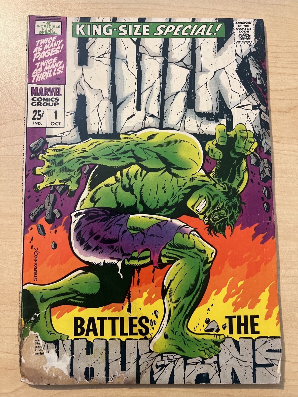 INCREDIBLE HULK KING-SIZE SPECIAL ANNUAL #1 1968 ICONIC JIM STERANKO