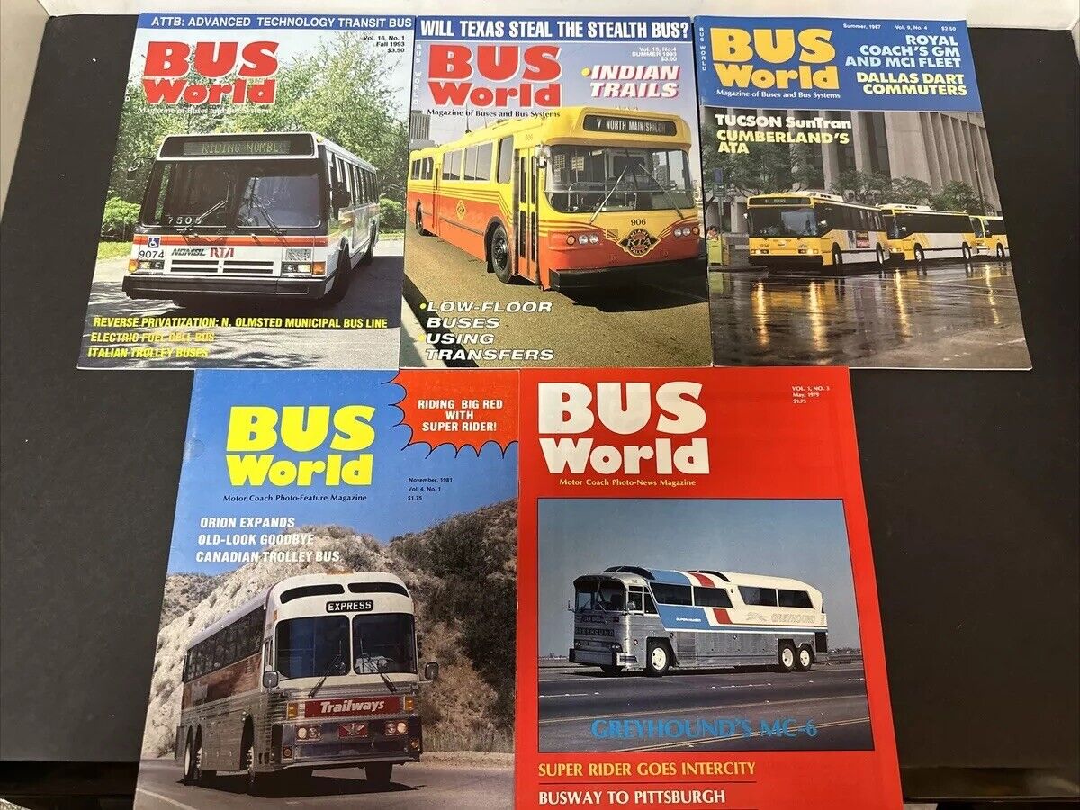 Bus World Magazine lot of 5 Dates 1979-1981-1987-1993