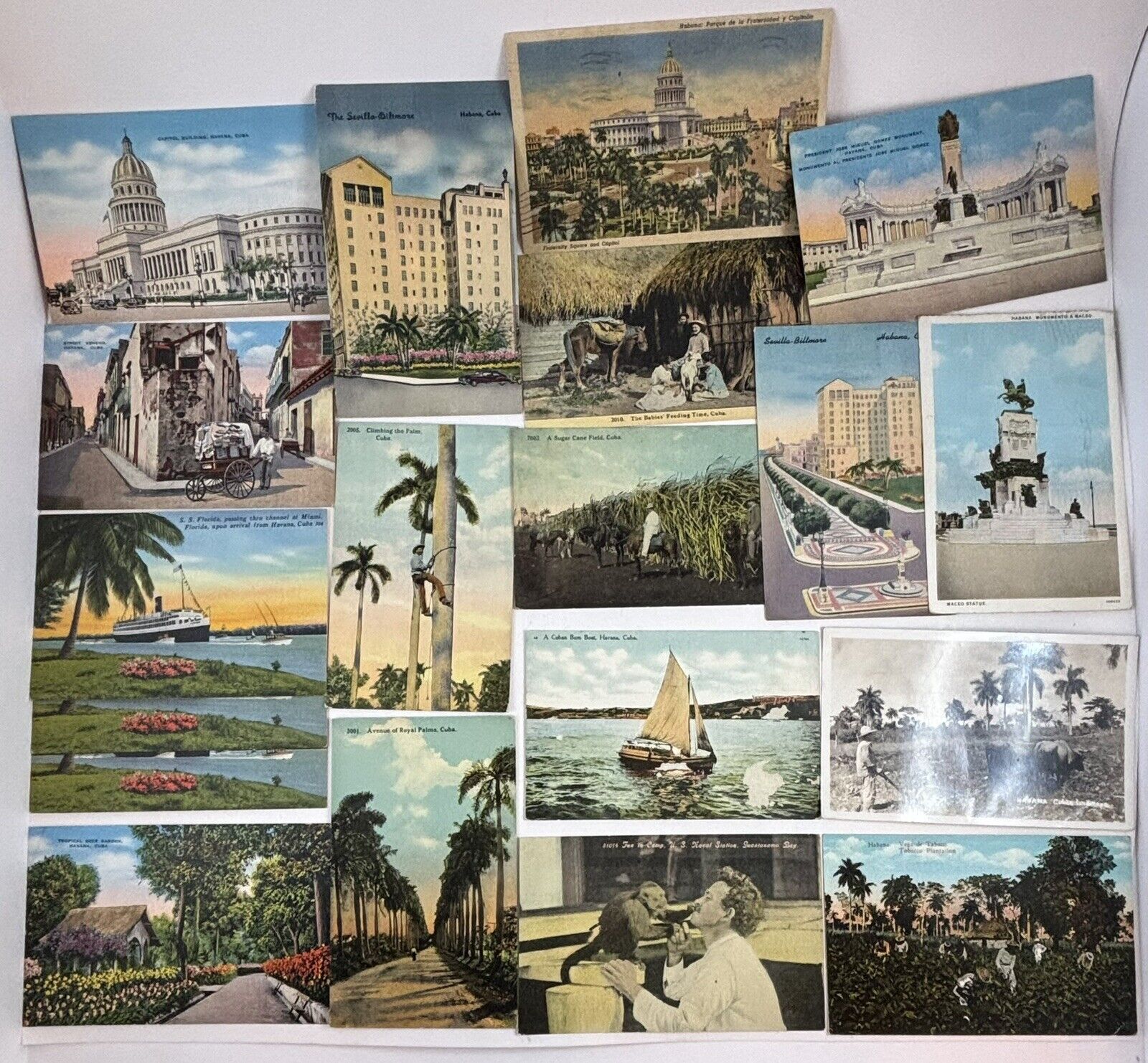 Vintage Cuban Postcard Lot of 20 Divided Back To Linen Posted & Unposted 1900's.