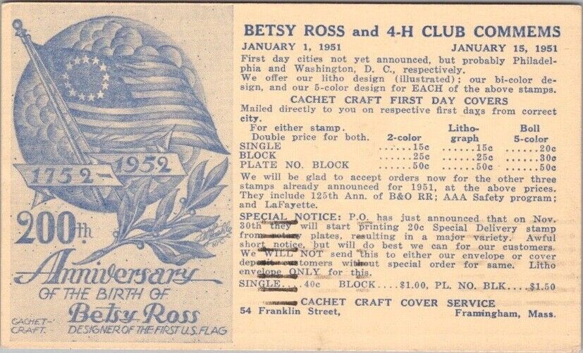 1951 Stamp Collecting / Advertising Postcard \