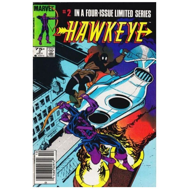 Hawkeye #2 Newsstand 1983 series Marvel comics VF minus [u^