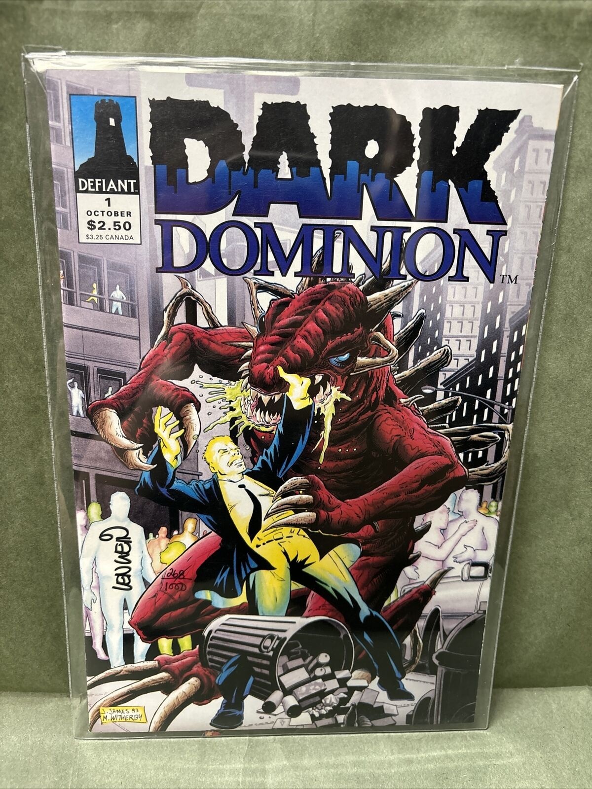 1993 Defiant Comics Dark Dominion Volume #1 Signed With COA